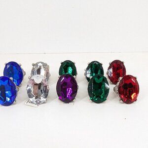 Vintage Toysmith 2004 Gigantic Gemstone Ring Fashion Jewelry Lot of 10